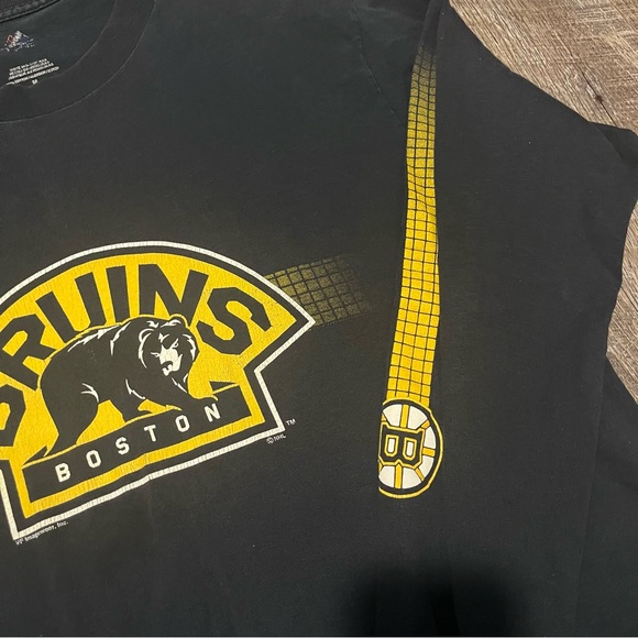 Vintage Faded Majestic Longsleeve Boston Bruins Sleeve Hit Size‎ Medium Hockey - Picture 3 of 4